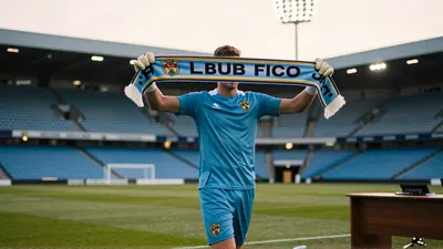 Pierce Charles, 20-year-old goalkeeper, diving dramatically to parry a high ball on a rain-slicked Premier League pitch;